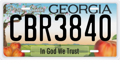 GA license plate CBR3840