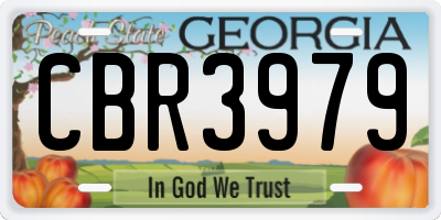 GA license plate CBR3979