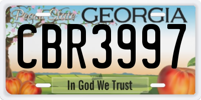 GA license plate CBR3997