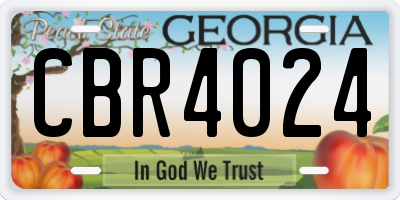 GA license plate CBR4024