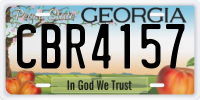 GA license plate CBR4157