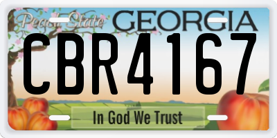 GA license plate CBR4167