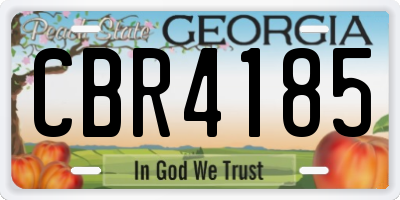 GA license plate CBR4185