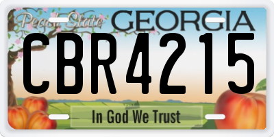 GA license plate CBR4215
