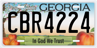 GA license plate CBR4224