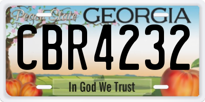 GA license plate CBR4232