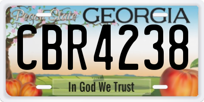 GA license plate CBR4238
