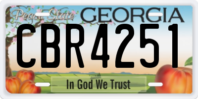GA license plate CBR4251