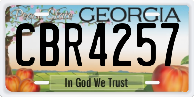 GA license plate CBR4257