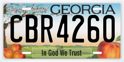 GA license plate CBR4260