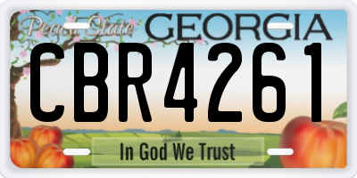 GA license plate CBR4261