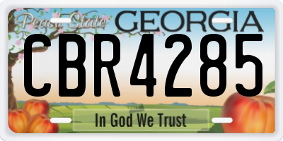 GA license plate CBR4285