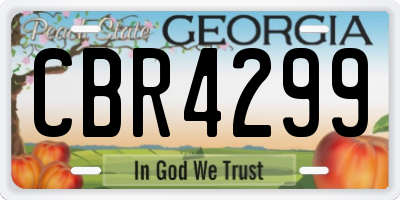 GA license plate CBR4299