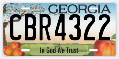GA license plate CBR4322
