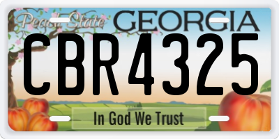 GA license plate CBR4325