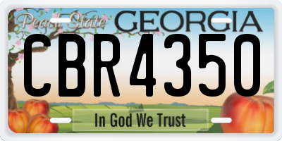 GA license plate CBR4350