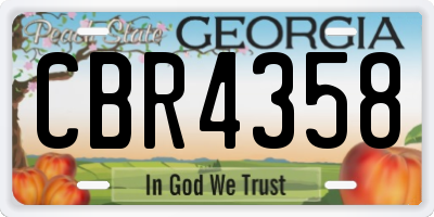 GA license plate CBR4358