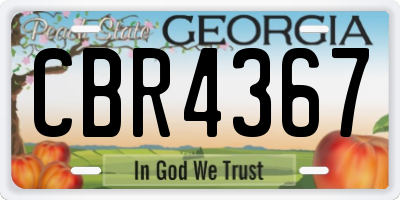 GA license plate CBR4367