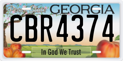 GA license plate CBR4374