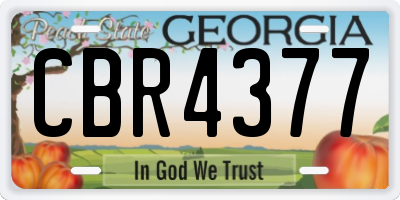 GA license plate CBR4377