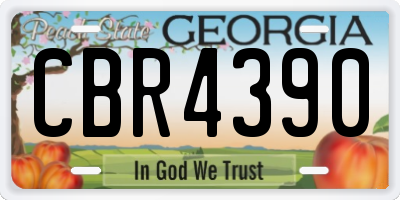 GA license plate CBR4390