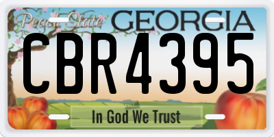 GA license plate CBR4395