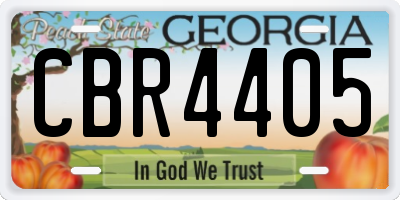 GA license plate CBR4405
