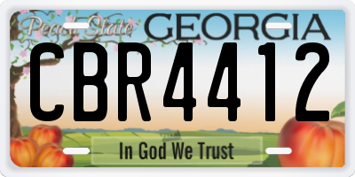 GA license plate CBR4412