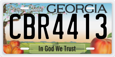 GA license plate CBR4413