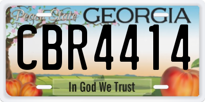 GA license plate CBR4414
