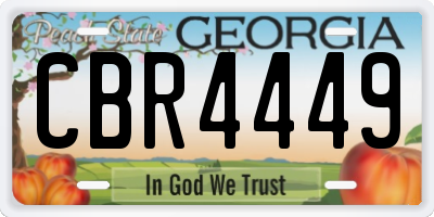 GA license plate CBR4449