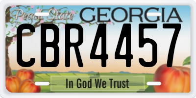 GA license plate CBR4457
