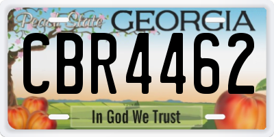 GA license plate CBR4462