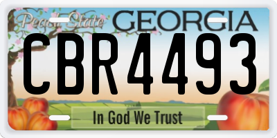 GA license plate CBR4493