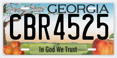 GA license plate CBR4525