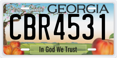 GA license plate CBR4531