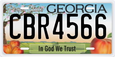 GA license plate CBR4566
