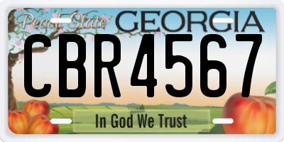 GA license plate CBR4567