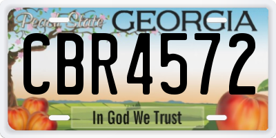 GA license plate CBR4572