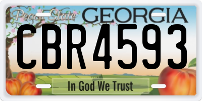 GA license plate CBR4593