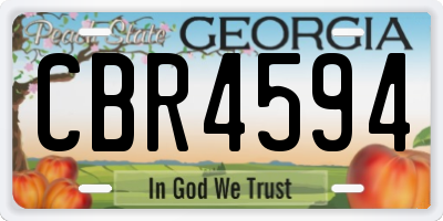 GA license plate CBR4594