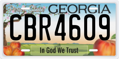 GA license plate CBR4609