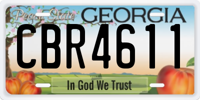 GA license plate CBR4611