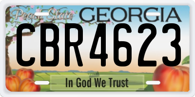 GA license plate CBR4623