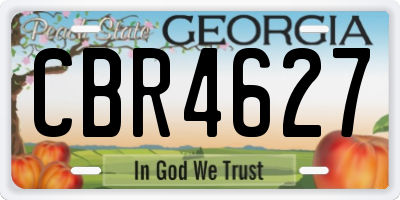 GA license plate CBR4627