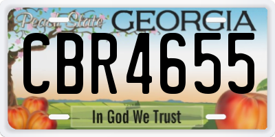 GA license plate CBR4655