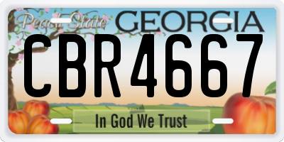 GA license plate CBR4667