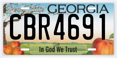 GA license plate CBR4691