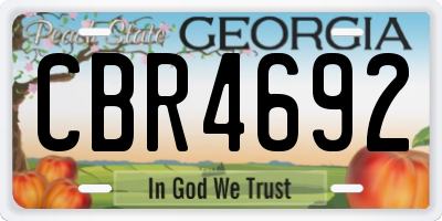 GA license plate CBR4692