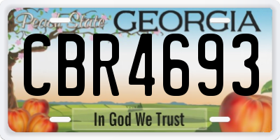 GA license plate CBR4693